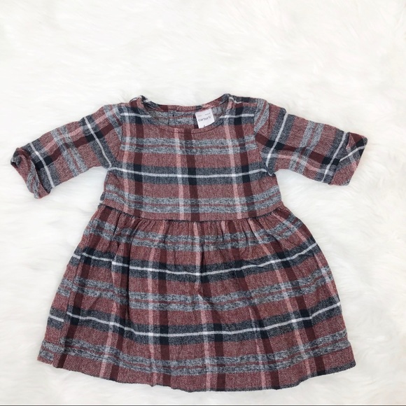 Carter's Other - Carter’s Plaid Flannel Button Back Dress Size 6mos